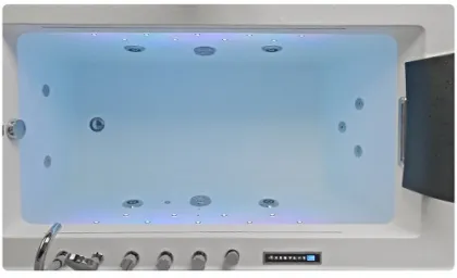 Waterfall Led Lighting Whirlpool Acrylic Massage Bathtub