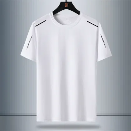 Summer Breathable Gym T-Shirt for Men - New Arrival Ice Fabric Round Neck