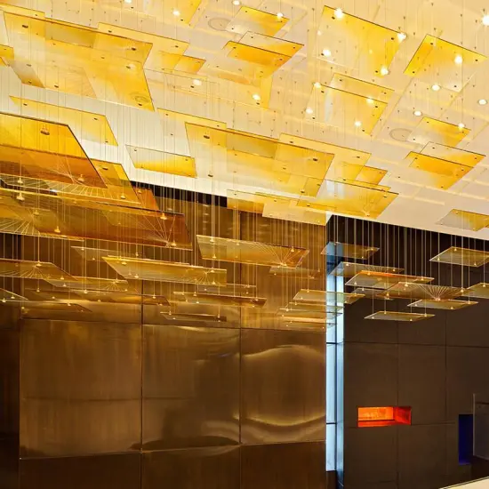 INSHINE Gold Flat Bright Hanging Pendant Light