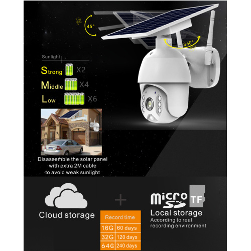 Telecamera IP di sicurezza WiFi solare con visione notturna