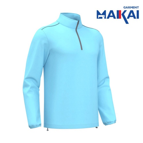Athletic Men's Half-Chest Zipper Long Sleeve Top