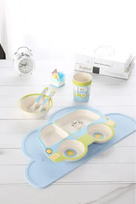 plastic baby feeding set bowl plate cup dinnerware