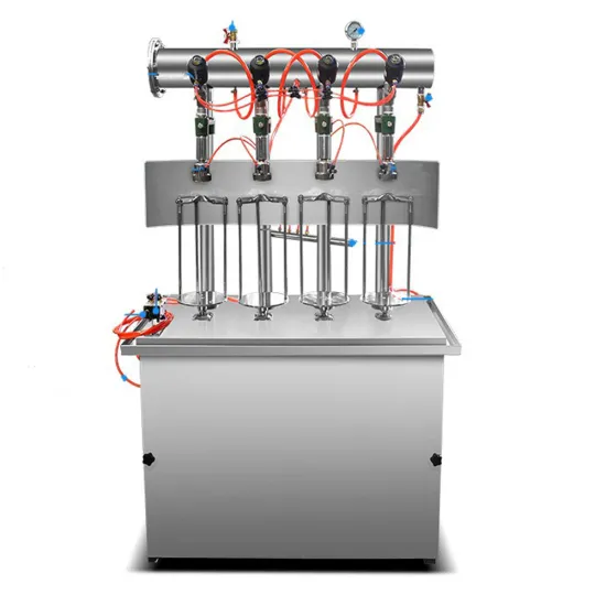 4-Head Semi-Automatic Beer and Water Bottle Filling Machine Design