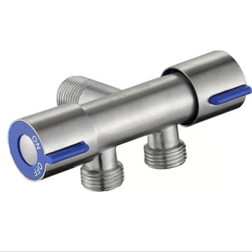 Stal nierdzewna zawór aniołowy T-adapter do bidet toaletowych z podwójnymi uchwytami
