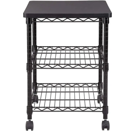 3 Tier Rolling Cart Printer Steel Shelves
