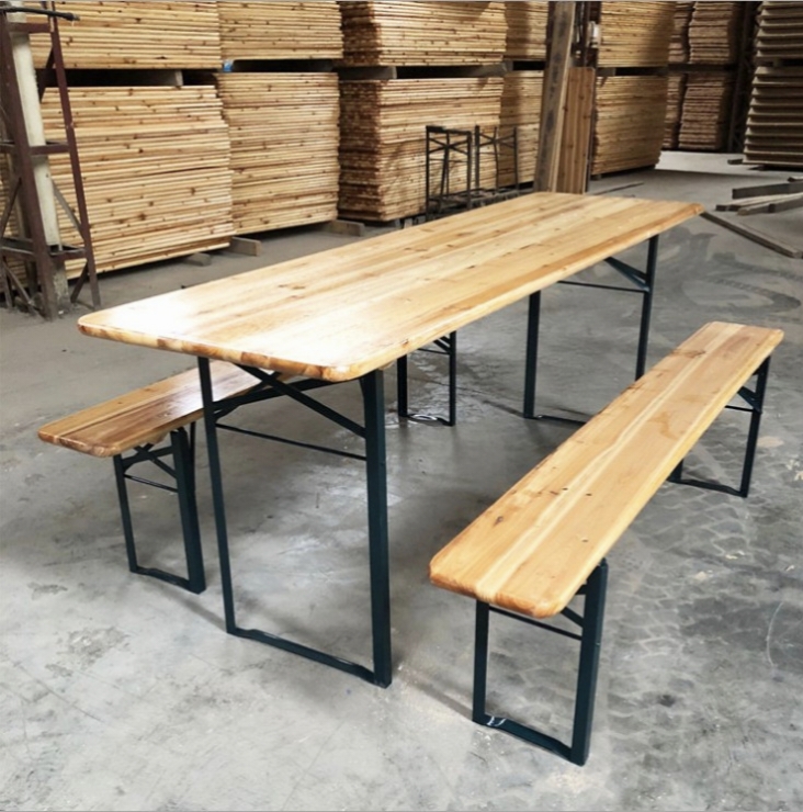 outdoor beer table and benches set