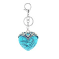 Turquoise Antique Silver Alloy Heart Pendant Necklace 45cm Black Cord