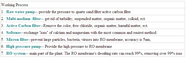 3000L/H RO Drinking Water System /Water Treatment Plant