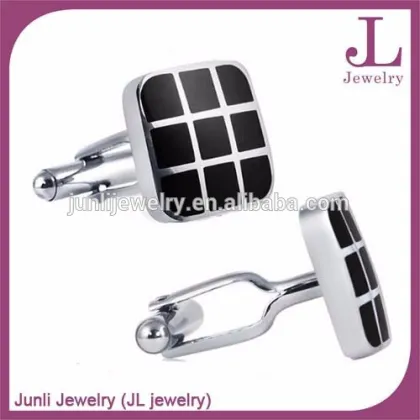 White Blue Stones Square Metal Cufflinks Stainless Steel Fashion Cufflinks