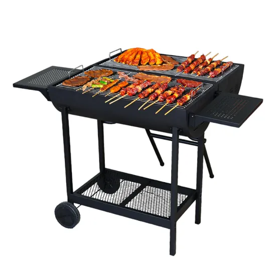 Multi-Function Double Barrel Cooking Area Smoker Barbecue Grill Heavy Duty Outdoor Charcoal Bbq Grill