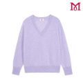 Elegante top de mujer de manga larga de punto morado