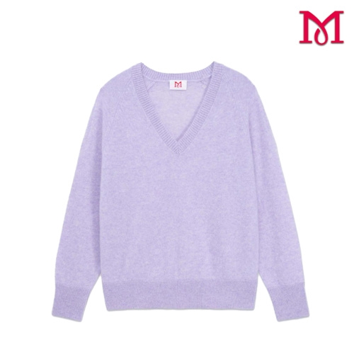Elegante top de mujer de manga larga de punto morado