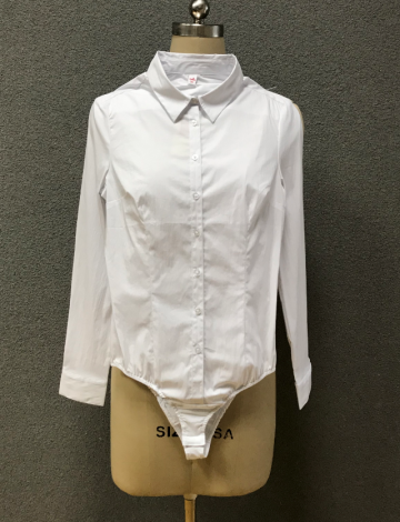 women`s white one-piece shirt