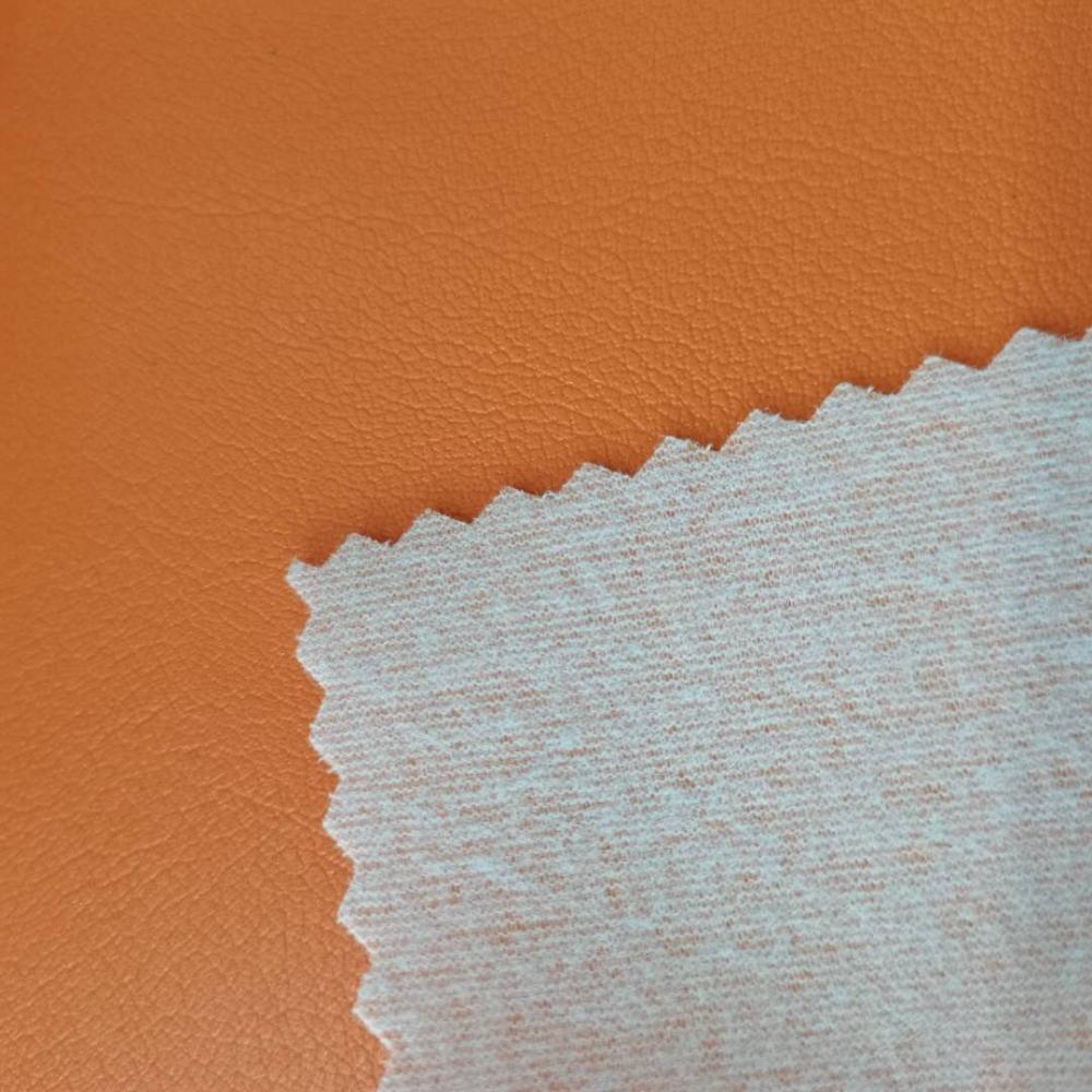 0 7mm Orange Pvc Leather With Terry