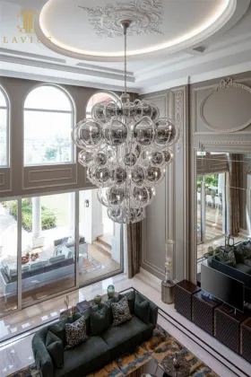 Empire entryway designer glass chandelier
