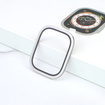 METAL ALUMINUMLUG LEGROOKE -Abdeckrahmen mit HD -Temperatur -Glasschriftenschutz für Apple Watch Ultra 49mm