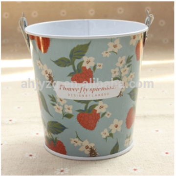 CMYK offset printing glossy handling metal tin bucket