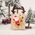 Decoraciones navideñas muñeco de nieve muñeca impresa bolso