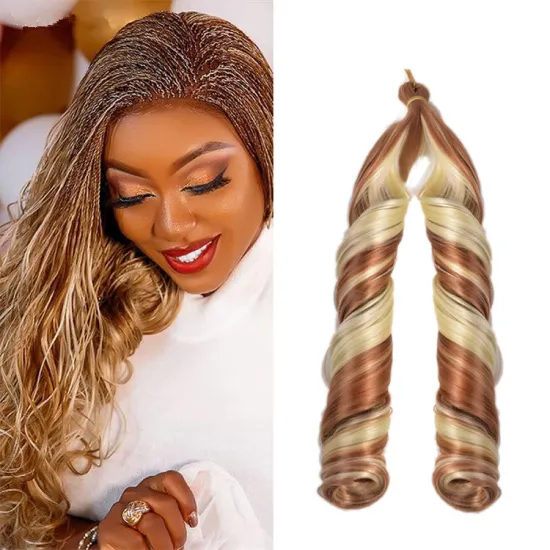22 inch Spiral Curl Braid Synthetic Hair Loose Wave Crochet Braids Hair Extensions Pre  Stretched  Braiding Hair