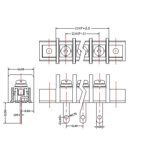 AT865-11.0XXX-BW Barrier Terminal Block Pitch11.0mm 