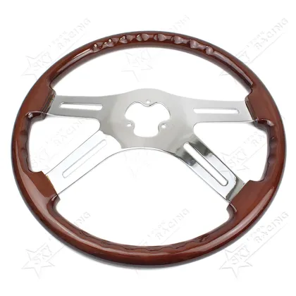18 Inch Wooden Tractor-Trailer Semi Truck Steering Wheel for Freightliner Kenworth Peterbilt