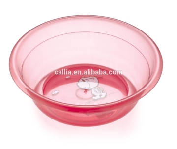Multi-size PP basin round clear plastic wash basin for bathroom use