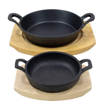 China Factory Direct Round Cast Iron Sizzling Pans for Kitchen: High-Quality, Durable Cookware