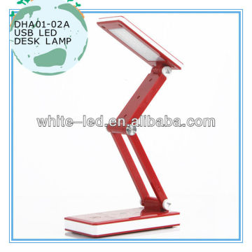 Red Color LED Foldable Desk Lamp; 30pcs SMD LED Lamp; Rechrageable cordless table lamp; Folding Portable lamp