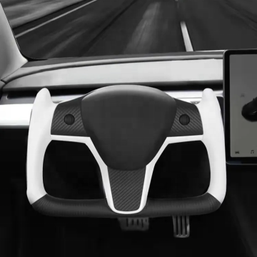2024 TE-Mart Tesla Modell X/Y/S/3 Joch kariertes Carbonfaserlenkrad