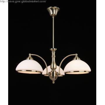 E27x3 European Style White Glass Shade Pendant Lighting