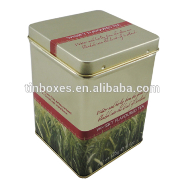 Custom square empty packing tea loose leaf metal tin can