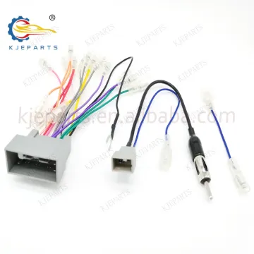 24P Connector Bullet Terminal Auto Stereo CD Player Wiring Harness with Antenna Adapter for Honda Cars