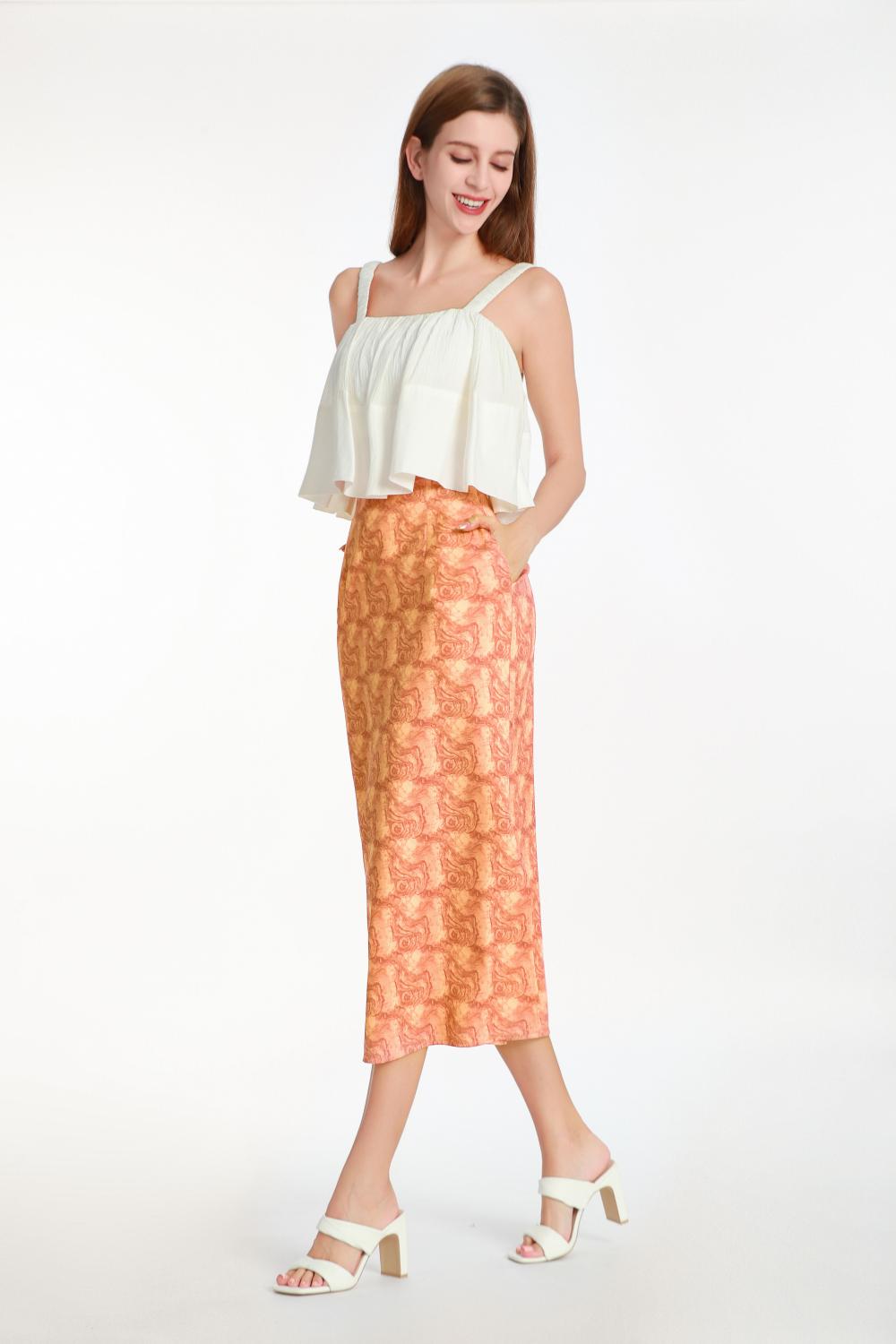 Printed Midi Tube Skirt