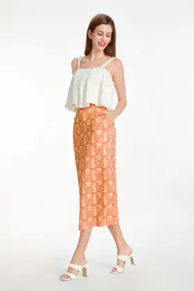 Printed Midi Tube Skirt
