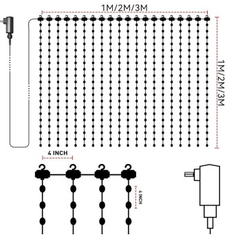 1*1M APP Control Commercial LED Curtain Lights for Outdoor Wall Advertising