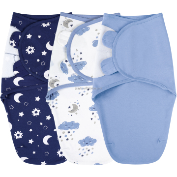 Dark Blue Starry Sky Printed Baby Swaddle Blanket - Infant Toddler Comfortable Sleeping Bag with All Animal Patterns for Summer
