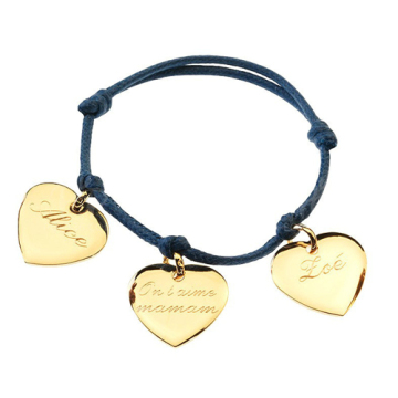 Love leather bracelet with gold heart metal
