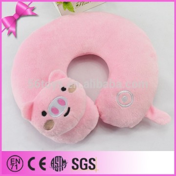 China wholesale super soft velboa material pig plush animal neck pillow