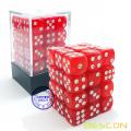 Bescon 12mm 6 caras Dice 36 en Brick Box, 12 mm Six Sided Die (36) Bloque de dados, Marble Red