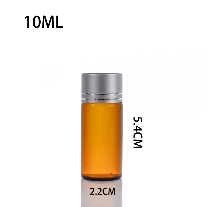 10ml brown glass vial sealed with screw cap for airtight storage