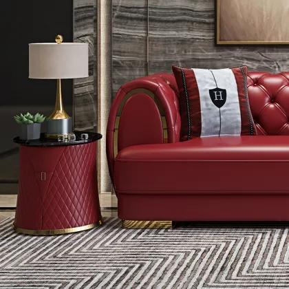 Modern European High-End Leather Sofa - Comfortable Upholstery Furniture