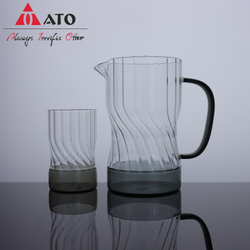 Verticaal patroon borosilicaatglas theeservies pot huishouden