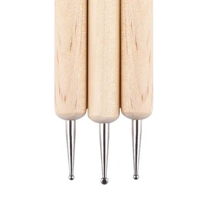 DIY Wooden Nail Art Dotting Pen with Rhinestone Picker for Manicure Tools - Private Label