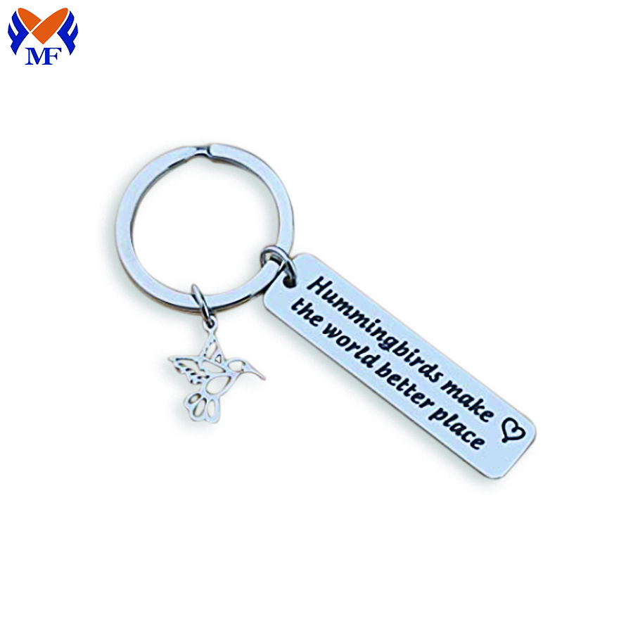 Metal Custom Name Tag QR Code Keychain