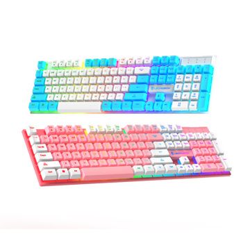 Mélange de couleurs Clavier de jeu mécanique 104 touches backlit filaire pour ordinateur portable / PC