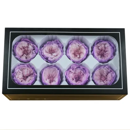 4-5 cm Real Touch Dried David Austin Eternelle Roses for Christmas and Valentine's Day Decoration
