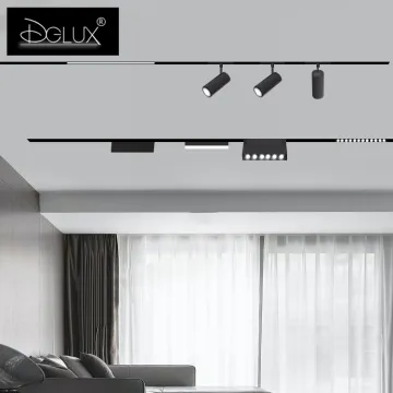 Modern Commercial Ceiling COB LED Linear Magnetic Track Light - 48V Recessed Magnet Rail Spot