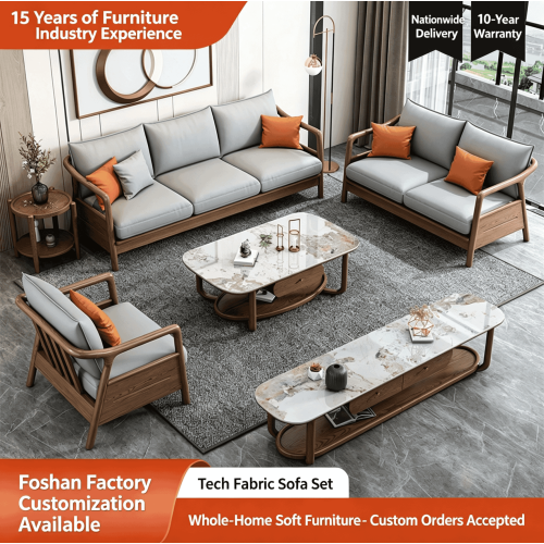 Sofa Ruang Tamu Ash Wood Amerika Utara