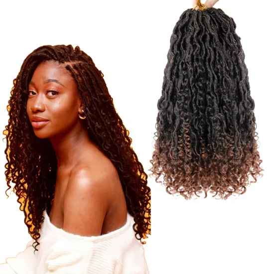 River Goddess Locs Crochet Hair Wavy With Curly Ends Pre-loop Synthetic Crochet Braids Twist Braiding Goddess Faux Locs Hair