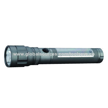 Solar rechargeable aluminium flashlight